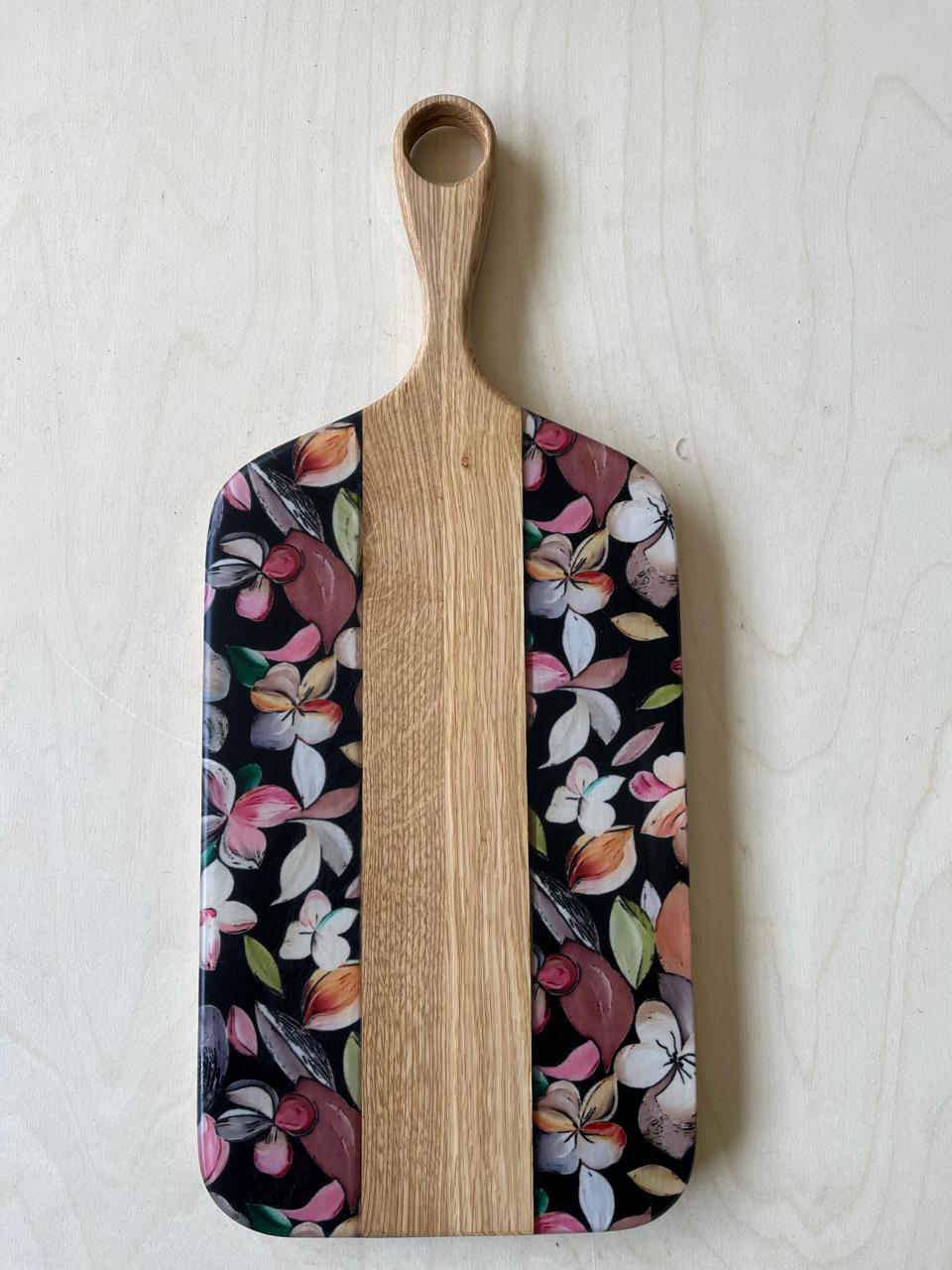 Night Floral Handle Cheese Board