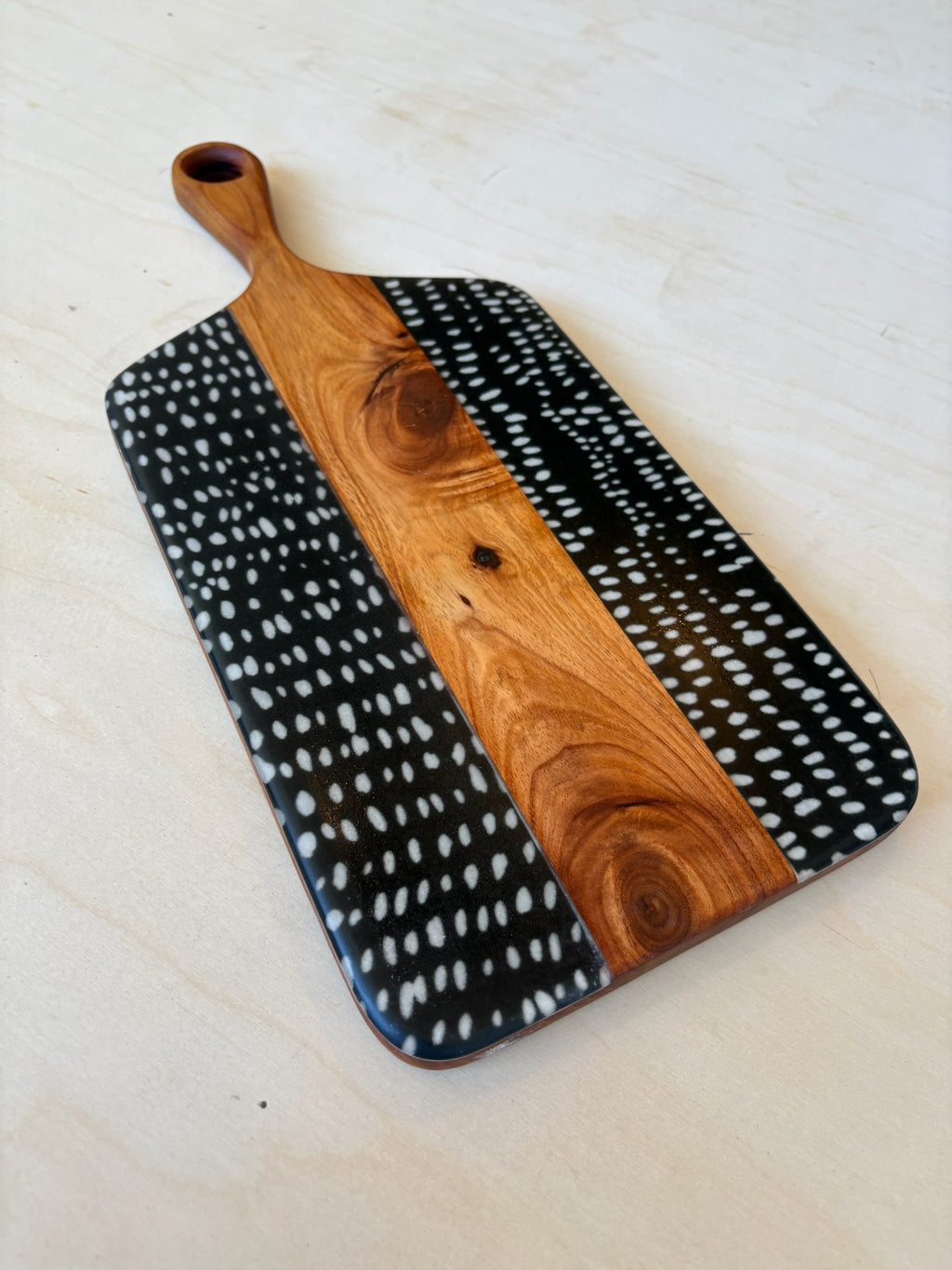 Guinea Fowl Black Handle Cheese Board