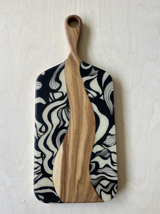 Moonlight Wave Handle Cheese Board