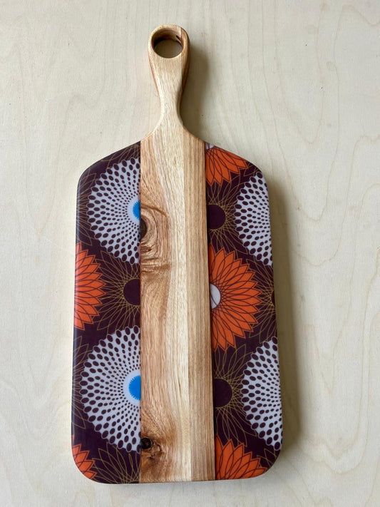 Floral Geom Handle Cheese Board